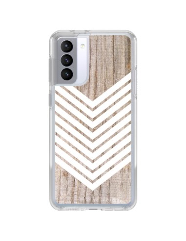 Samsung Galaxy S21 FE Case Tribal Aztec Wood Wood Arrow White - Laetitia