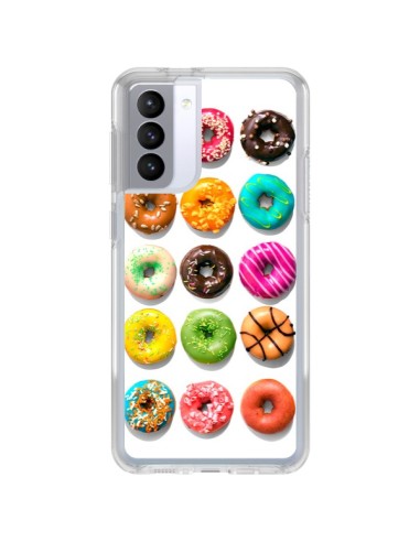 Coque Samsung Galaxy S21 FE Donuts Multicolore Chocolat Vanille - Laetitia