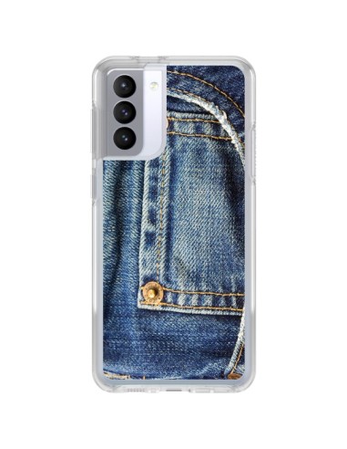 Coque Samsung Galaxy S21 FE Jean Bleu Vintage - Laetitia