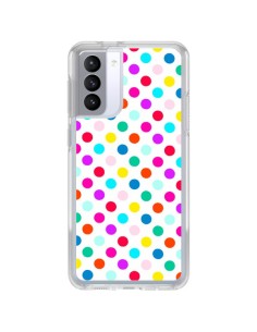 Coque Samsung Galaxy S21 FE Pois Multicolores - Laetitia