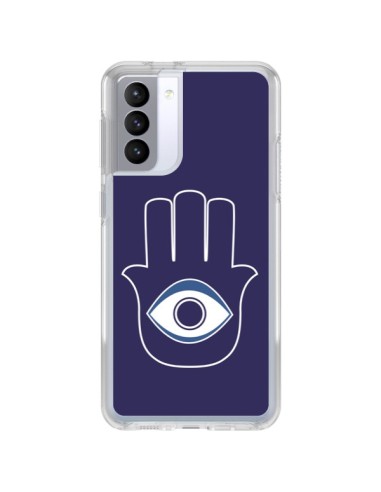 Samsung Galaxy S21 FE Case Hand of Fatima  Eye Blue - Laetitia