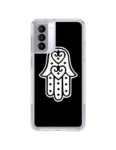 Coque Samsung Galaxy S21 FE Main de Fatma Oeil Noir - Laetitia