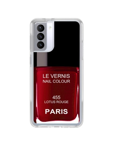 Coque Samsung Galaxy S21 FE Vernis Paris Lotus Rouge - Laetitia