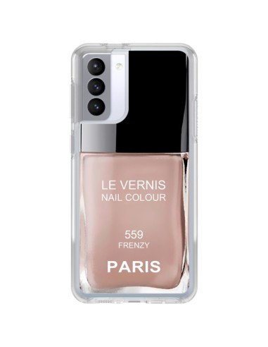 Coque Samsung Galaxy S21 FE Vernis Paris Frenzy Beige - Laetitia