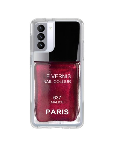 Samsung Galaxy S21 FE Case Nail polish Paris Malice Purple - Laetitia