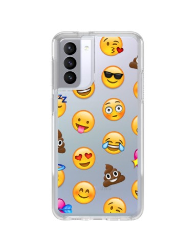 Cover Samsung Galaxy S21 FE Emoji Trasparente - Laetitia