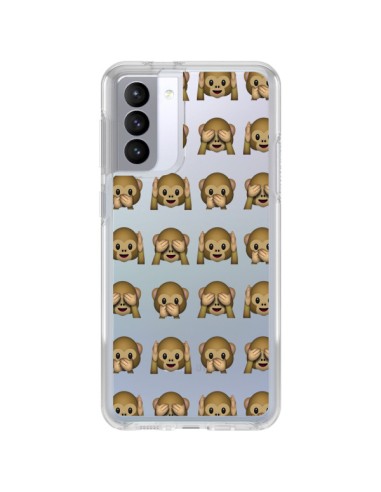 Samsung Galaxy S21 FE Case Emoji Scimmia Clear - Laetitia