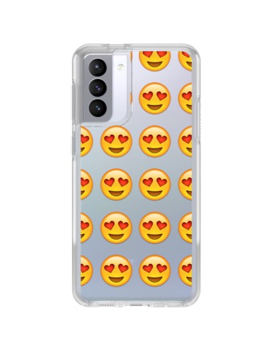 Cover Samsung Galaxy S21 FE Amore Sorriso Emoji Trasparente - Laetitia