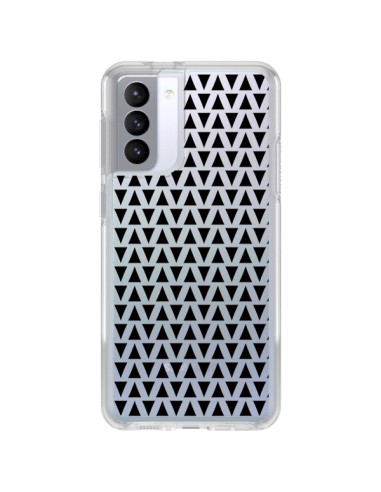 Coque Samsung Galaxy S21 FE Triangles Romi Azteque Noir Transparente - Laetitia