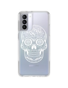 Samsung Galaxy S21 FE Case Skull Messicano White Clear - Laetitia