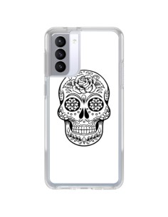 Coque Samsung Galaxy S21 FE Tête de Mort Mexicaine Noir - Laetitia