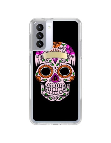 Coque Samsung Galaxy S21 FE Tête de Mort Mexicaine Multicolore - Laetitia