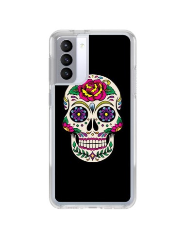 Coque Samsung Galaxy S21 FE Tête de Mort Mexicaine Multicolore Noir - Laetitia