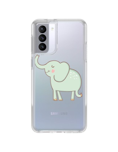 Coque Samsung Galaxy S21 FE Elephant Elefant Animal Coeur Love  Transparente - Petit Griffin
