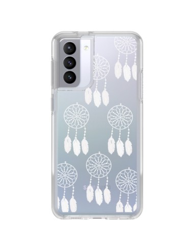 Coque Samsung Galaxy S21 FE Attrape Rêves Blanc Dreamcatcher Mini Transparente - Petit Griffin