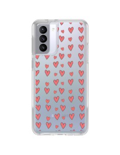 Coque Samsung Galaxy S21 FE Coeurs Heart Love Amour Rouge Transparente - Petit Griffin