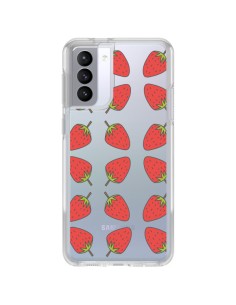 Coque Samsung Galaxy S21 FE Fraise Fruit Strawberry Transparente - Petit Griffin