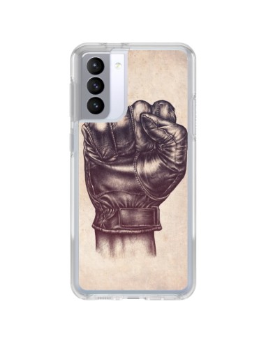 Cover Samsung Galaxy S21 FE Fight Poing Cuir Pugno Combattimento Pelle - Lassana