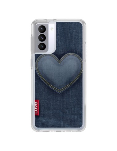 Samsung Galaxy S21 FE Case Love Heart in Jean - Lassana
