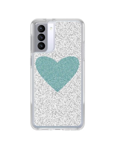 Cover Samsung Galaxy S21 FE Cuore Blu Verde Argento Amore - Mary Nesrala