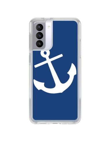 Coque Samsung Galaxy S21 FE Ancre Navire Navy Blue Anchor - Mary Nesrala