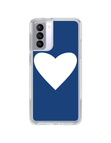 Samsung Galaxy S21 FE Case Heart Navy Blue - Mary Nesrala