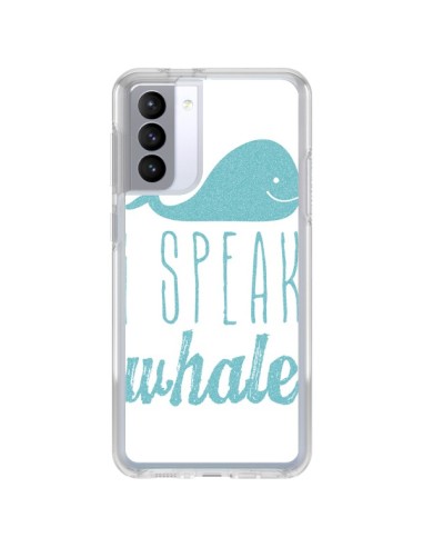 Cover Samsung Galaxy S21 FE I Speak Whale Balena Blu - Mary Nesrala