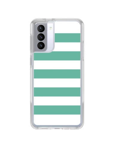 Coque Samsung Galaxy S21 FE Bandes Mint Vert - Mary Nesrala