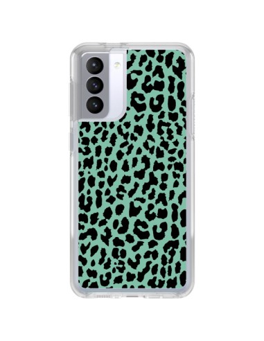 Coque Samsung Galaxy S21 FE Leopard Mint Vert Neon - Mary Nesrala