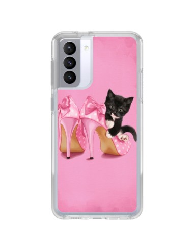 Coque Samsung Galaxy S21 FE Chaton Chat Noir Kitten Chaussure Shoes - Maryline Cazenave