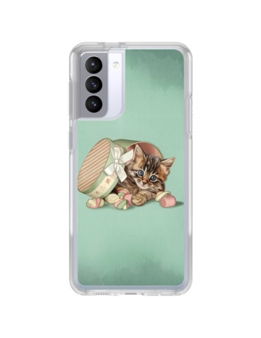 Coque Samsung Galaxy S21 FE Chaton Chat Kitten Boite Bonbon Candy - Maryline Cazenave