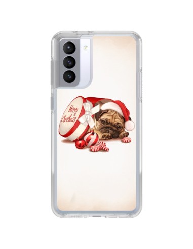 Coque Samsung Galaxy S21 FE Chien Dog Pere Noel Christmas Boite - Maryline Cazenave