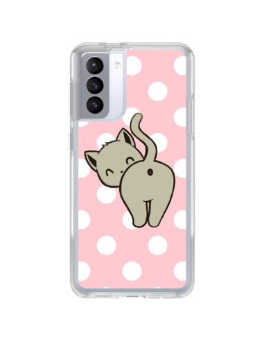 Coque Samsung Galaxy S21 FE Chat Chaton Pois - Maryline Cazenave