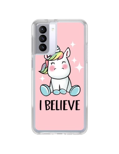 Coque Samsung Galaxy S21 FE Licorne I Believe - Maryline Cazenave