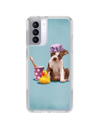 Coque Samsung Galaxy S21 FE Chien Dog Canard Fille - Maryline Cazenave