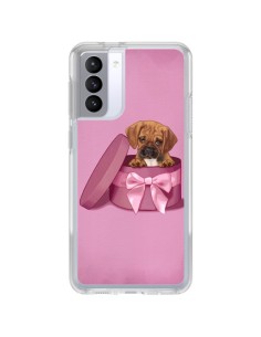 Coque Samsung Galaxy S21 FE Chien Dog Boite Noeud Triste - Maryline Cazenave