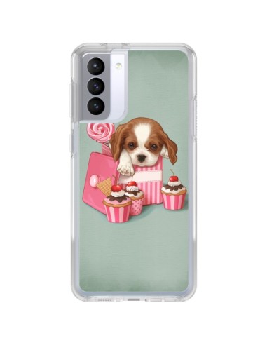 Coque Samsung Galaxy S21 FE Chien Dog Cupcake Gateau Boite - Maryline Cazenave