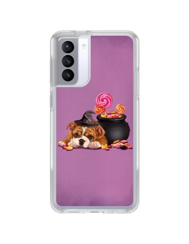 Coque Samsung Galaxy S21 FE Chien Dog Halloween Sorciere Chaudron Bonbon - Maryline Cazenave