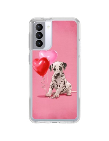 Coque Samsung Galaxy S21 FE Chien Dog Dalmatien Ballon Coeur - Maryline Cazenave