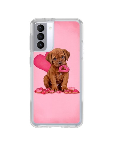 Coque Samsung Galaxy S21 FE Chien Dog Gateau Coeur Love - Maryline Cazenave