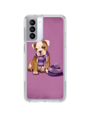 Coque Samsung Galaxy S21 FE Chien Dog Echarpe Bonnet Froid Hiver - Maryline Cazenave