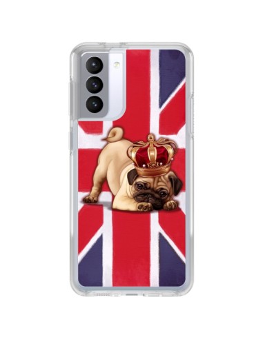 Coque Samsung Galaxy S21 FE Chien Dog Anglais UK British Queen King Roi Reine - Maryline Cazenave
