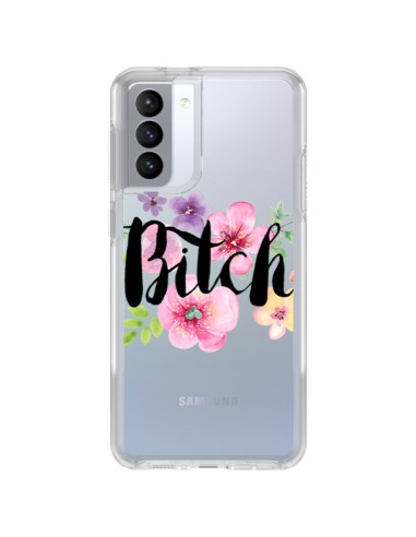 Coque Samsung Galaxy S21 FE Bitch Flower Fleur Transparente - Maryline Cazenave