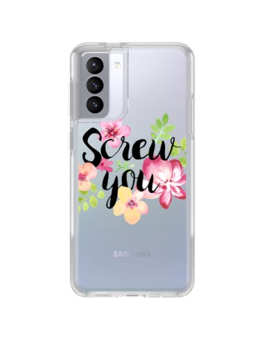 Samsung Galaxy S21 FE Case Screw you Flower Flowers Clear - Maryline Cazenave