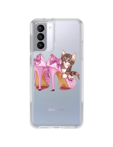 Coque Samsung Galaxy S21 FE Chaton Chat Kitten Chaussures Shoes Transparente - Maryline Cazenave