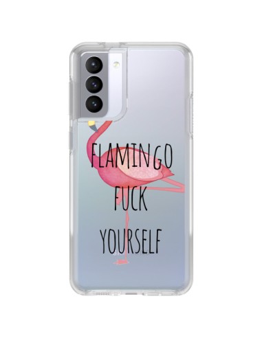 Coque Samsung Galaxy S21 FE Flamingo Fuck Transparente - Maryline Cazenave
