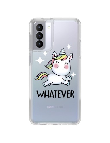 Coque Samsung Galaxy S21 FE Licorne Whatever Transparente - Maryline Cazenave