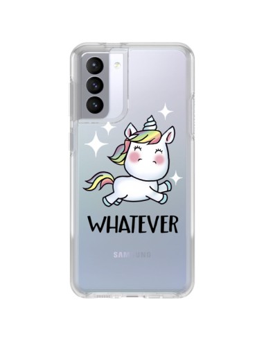 Samsung Galaxy S21 FE Case Unicorn Whatever Clear - Maryline Cazenave