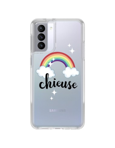 Coque Samsung Galaxy S21 FE Chieuse Arc En Ciel Transparente - Maryline Cazenave