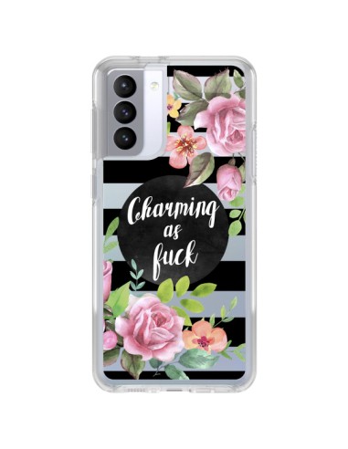 Samsung Galaxy S21 FE Case Charming as Fuck Flowerss Clear - Maryline Cazenave